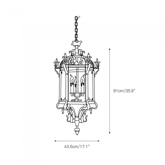 Lámpara de araña Metropolitan Lantern HL3036