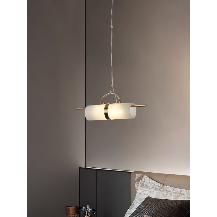 Suspension cylindrique miniature en albâtre HL2974