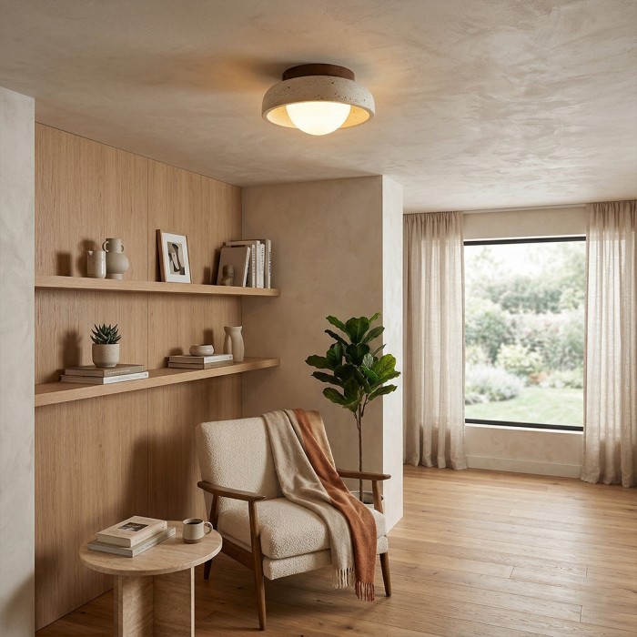 Piedra Travertine Ceiling Lamp HL3235
