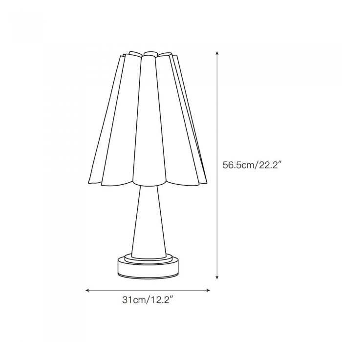 Shadon Marmor Plisserad Bordlampa HL3233