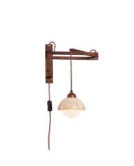 Aplique de pared enchufable con brazo oscilante Tia Travertine HL3238