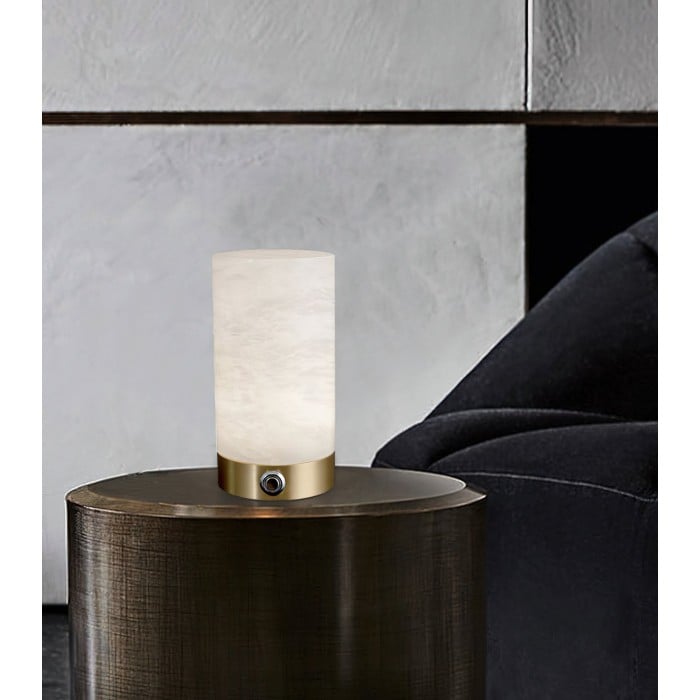 Lampada da tavolo Totem in alabastro (con batteria integrata) HL3052