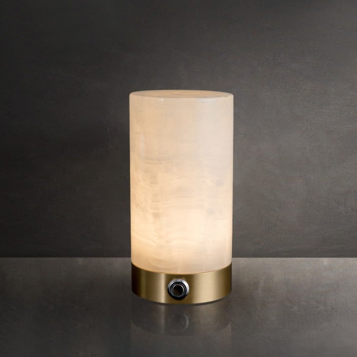 Lampada da tavolo Totem in alabastro (con batteria integrata) HL3052
