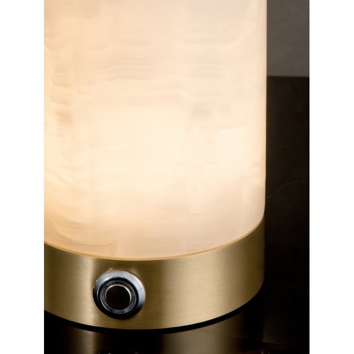 Lampada da tavolo Totem in alabastro (con batteria integrata) HL3052