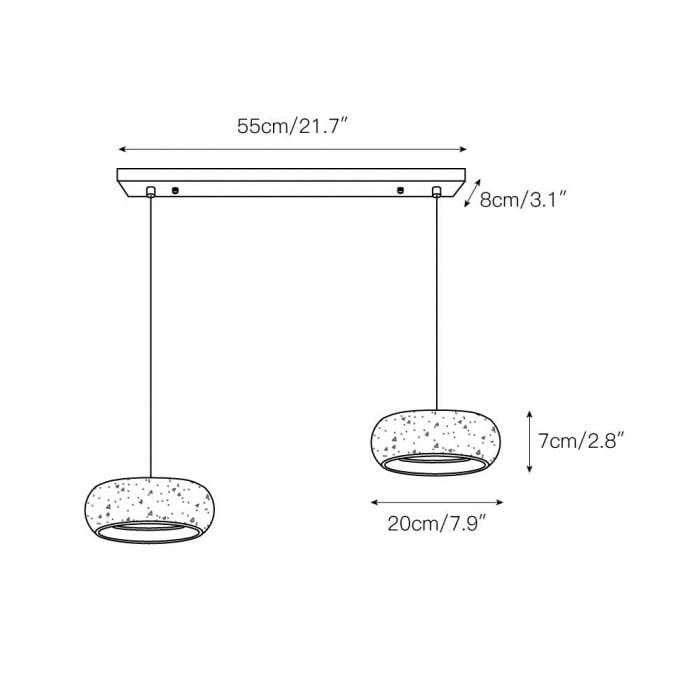 Travertine Drum Pendant Lamp HL3161