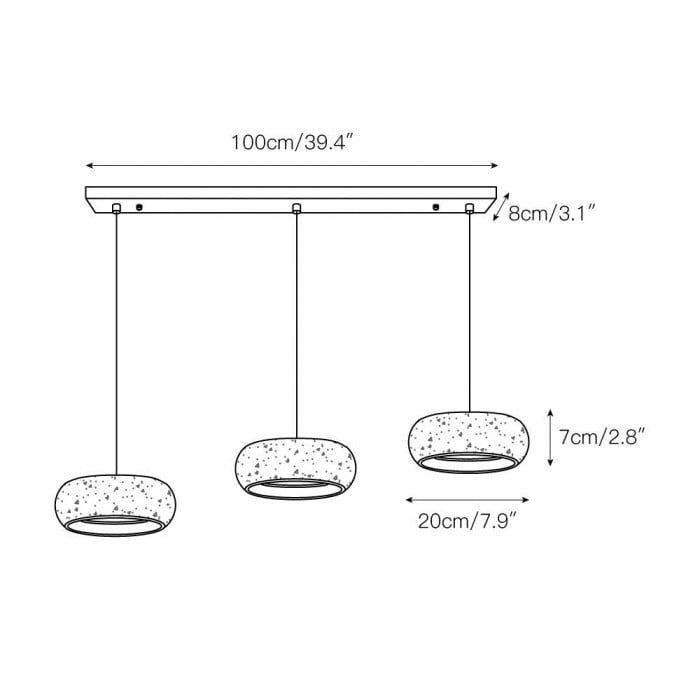 Travertine Drum Pendant Lamp HL3161