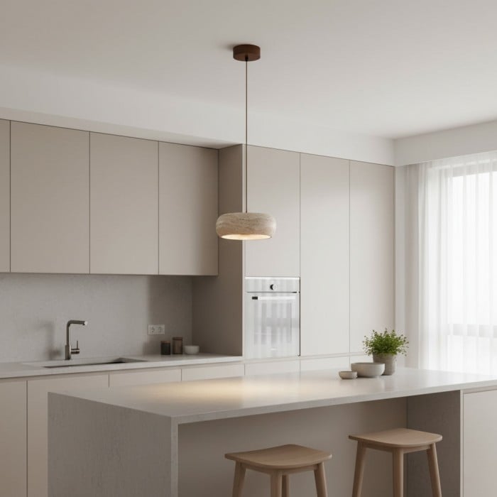 Travertine Drum Pendant Lamp HL3161