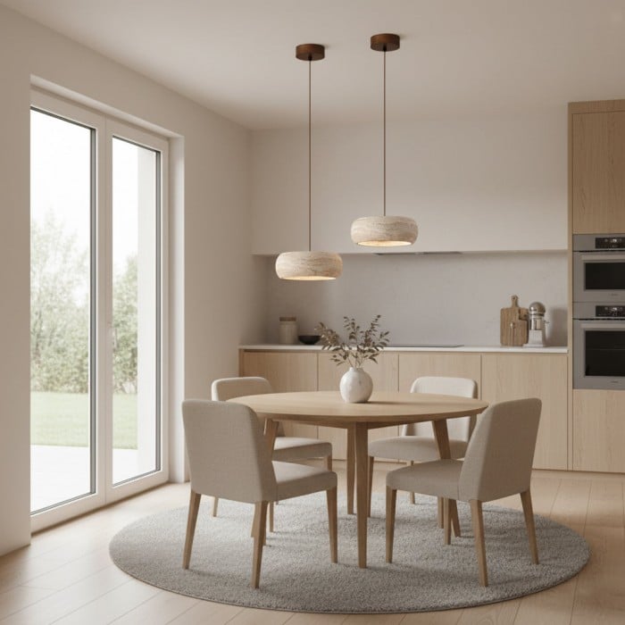 Travertine Drum Pendant Lamp HL3161