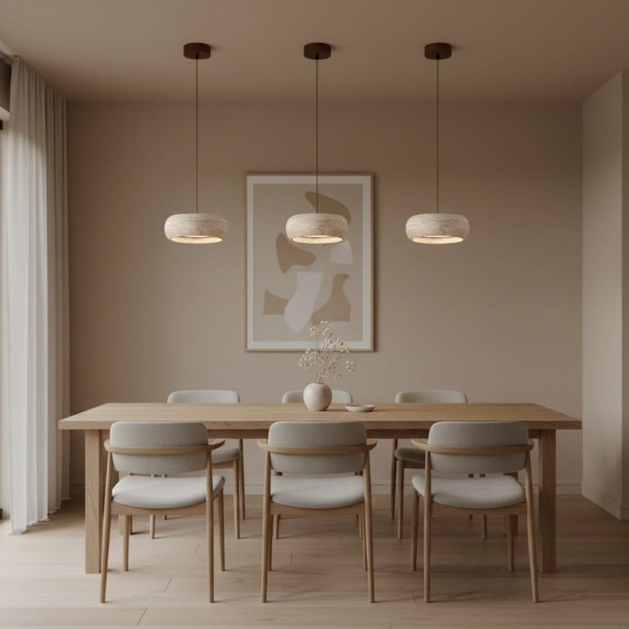 Travertine Drum Pendant Lamp HL3161