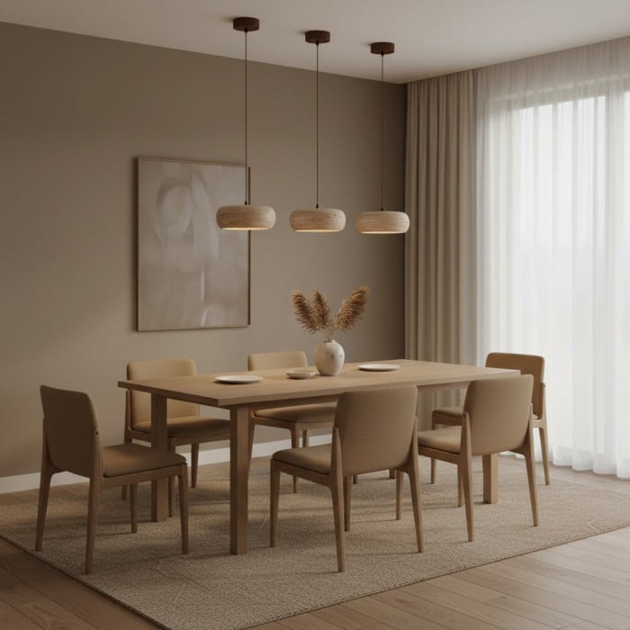 Travertine Drum Pendant Lamp HL3161