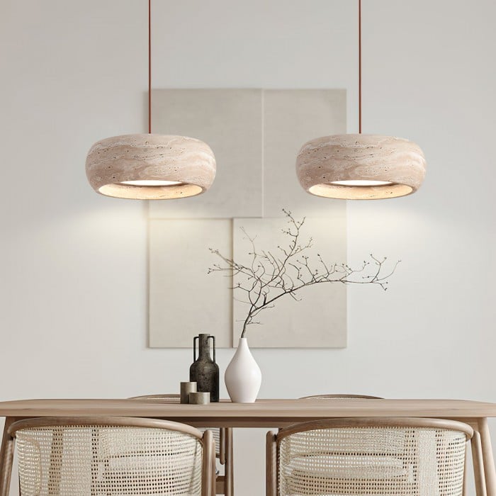 Travertine Drum Pendant Lamp HL3161