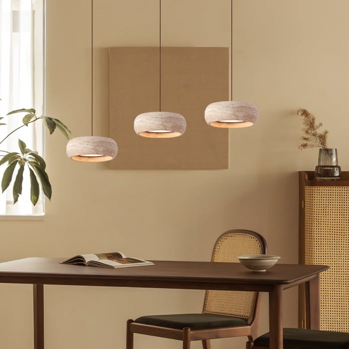 Travertine Drum Pendant Lamp HL3161