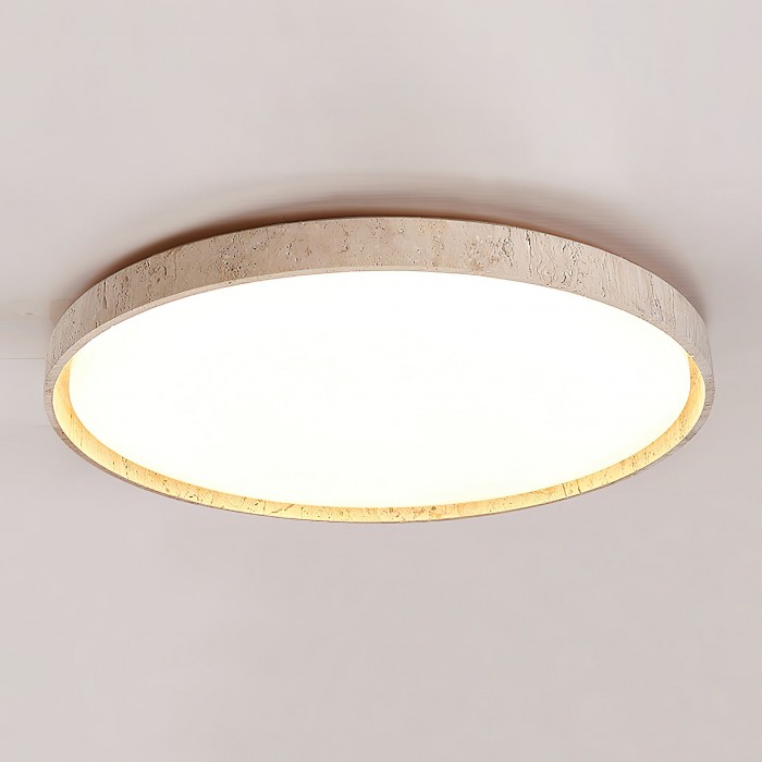 Ultra-thin Round Travertine Ceiling Lamp HL3243