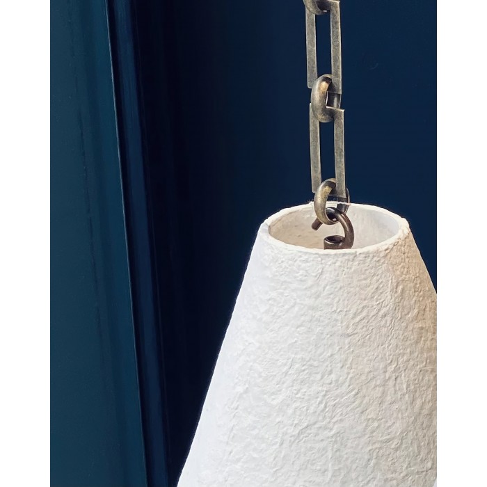 Weiße Gips-Pendelleuchte HL3194