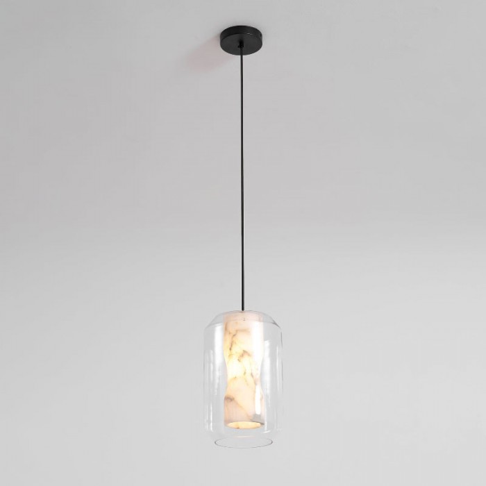 Pendelleuchte aus Glas und Alabaster HL2997