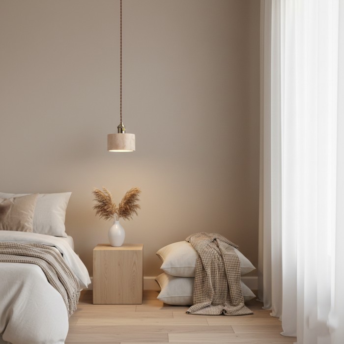 Alagusmo Minimalistische Travertin-Pendelleuchte HL3445