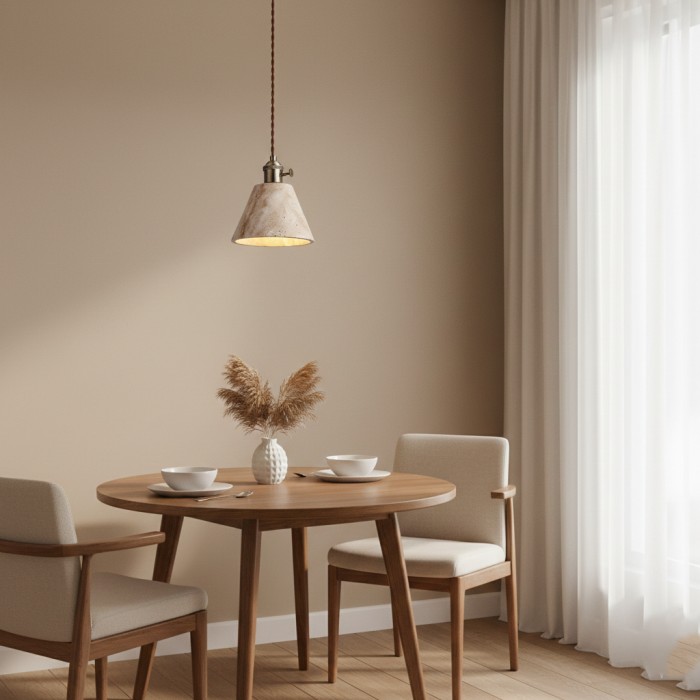 Alagusmo Minimalistische Travertin-Pendelleuchte HL3445