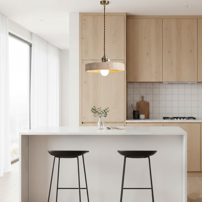 Alagusmo Minimalistische Travertin-Pendelleuchte HL3445