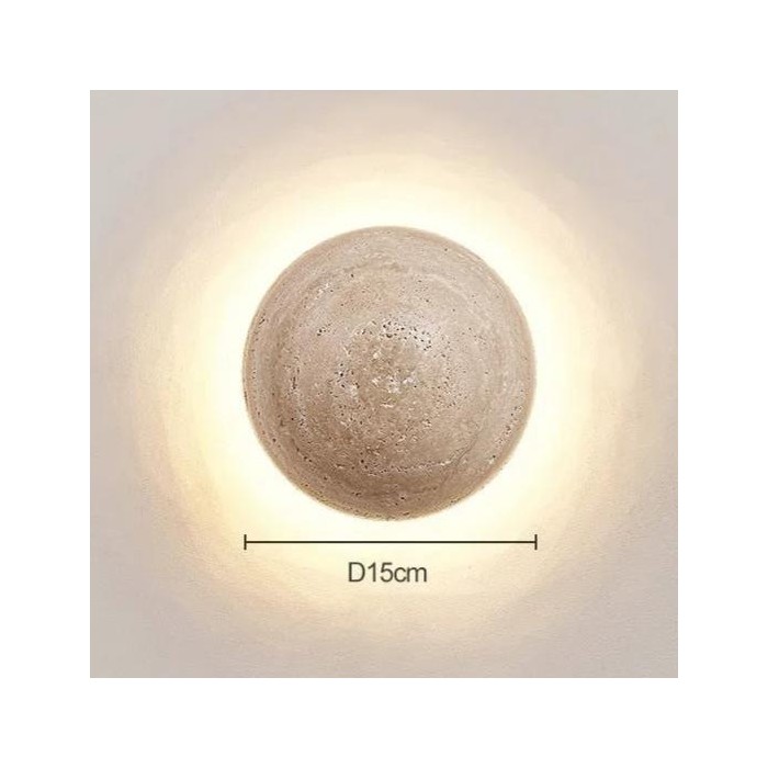 Amber Loft Travertine Round Sconce Wall Light HL3438
