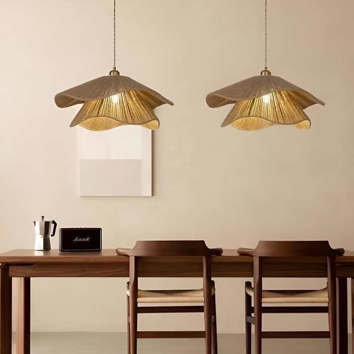 Cape Points Boho Natural Jute Fiber Pendant Light HL3391
