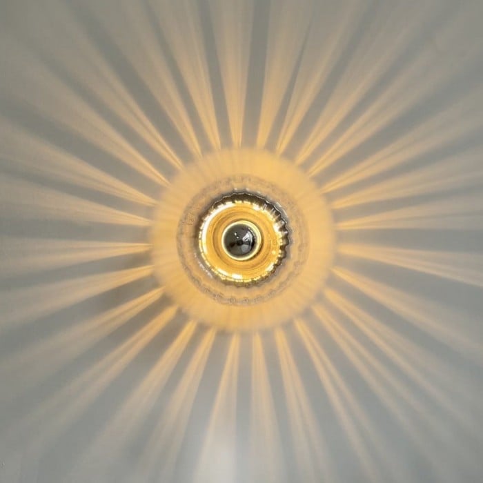 Clara Rays Contemporary Brass Glass Ceiling Light HL3504
