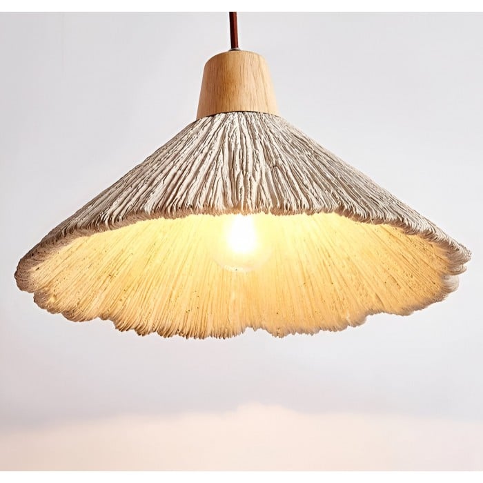 Lámpara colgante LED retro Wabi-Sabi color crema HL3472
