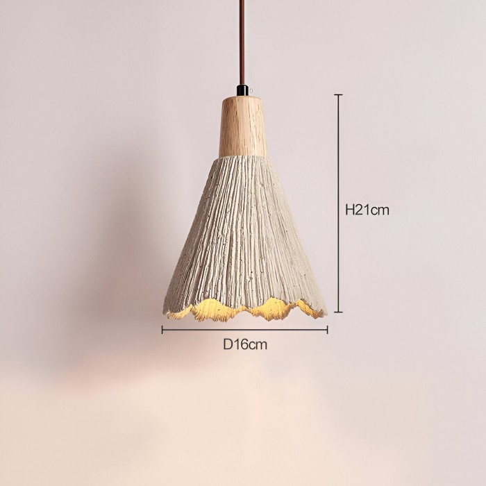 Lámpara colgante LED retro Wabi-Sabi color crema HL3472