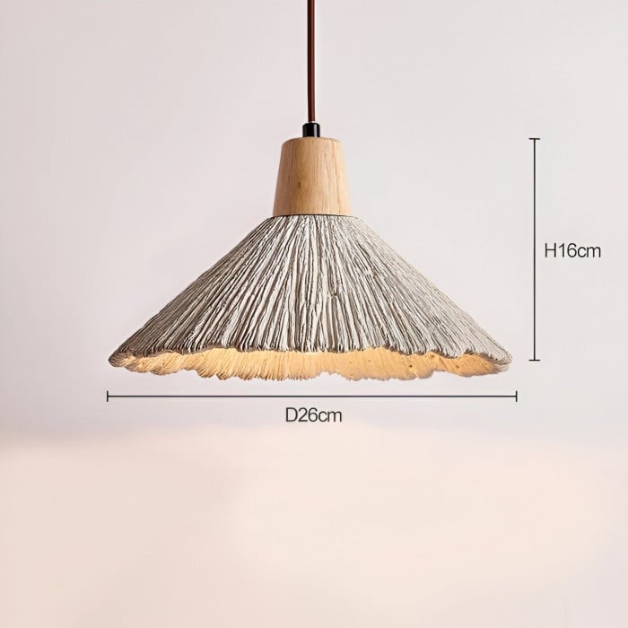 Lámpara colgante LED retro Wabi-Sabi color crema HL3472