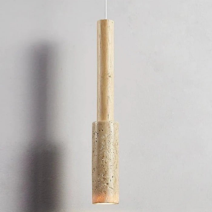 Crème travertin hanglamp met lange buis HL3485