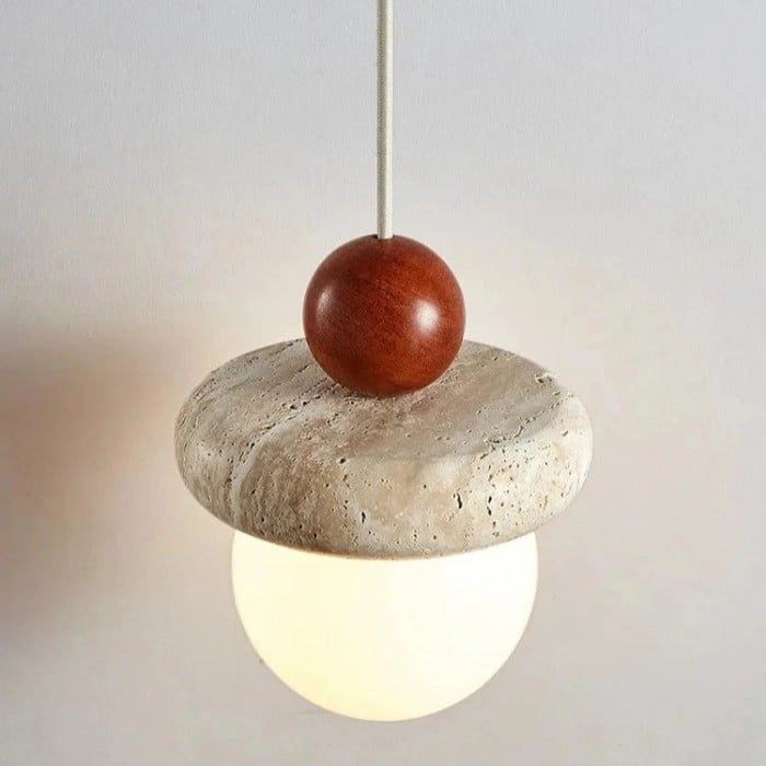 Lampa wisząca z kremowego trawertynu HL3479