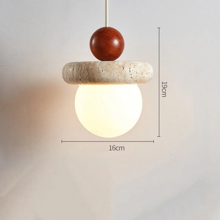 Lampa wisząca z kremowego trawertynu HL3479