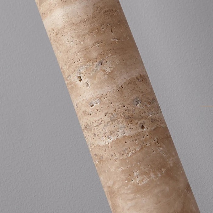 Hanglamp met crèmekleurige travertin buisvormige kap HL3465
