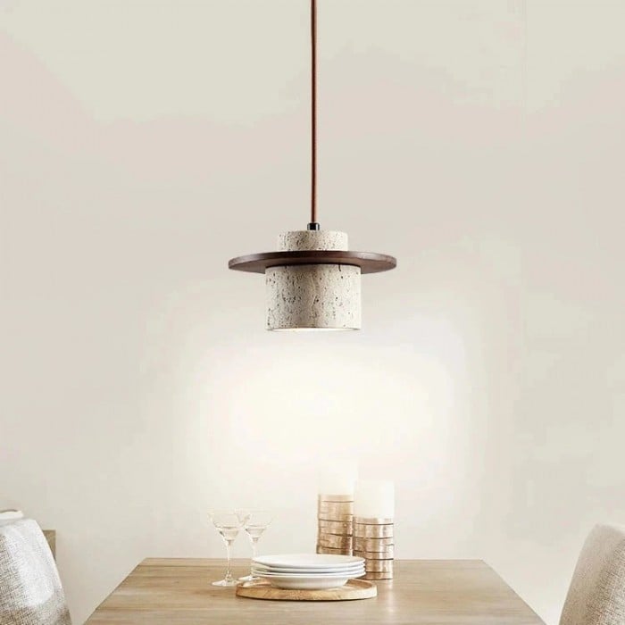 Japansk stil vintage travertin pendellampa HL3468