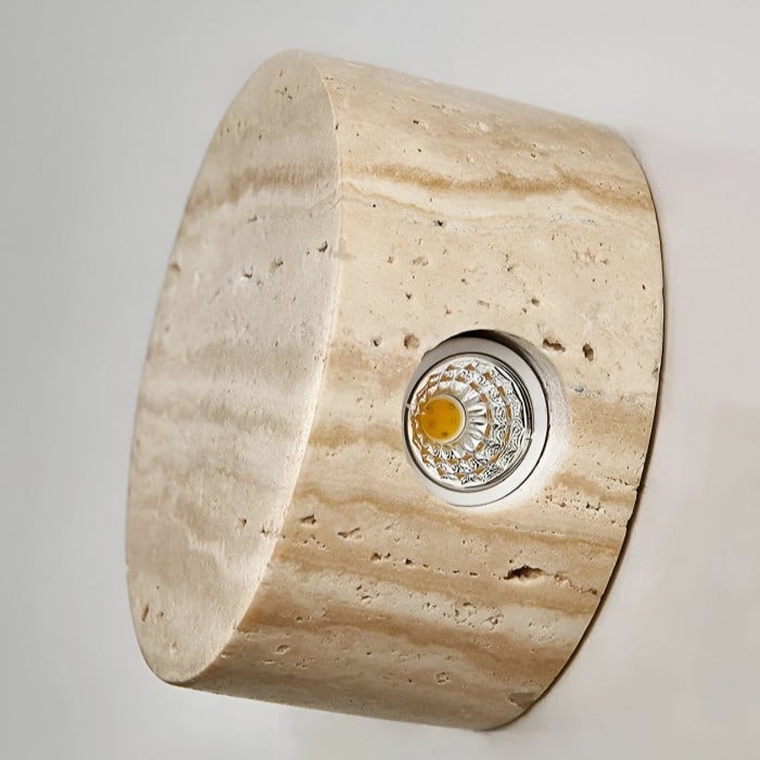 Japanse Wabi Sabi wandlamp van natuurlijk travertijnsteen HL3431