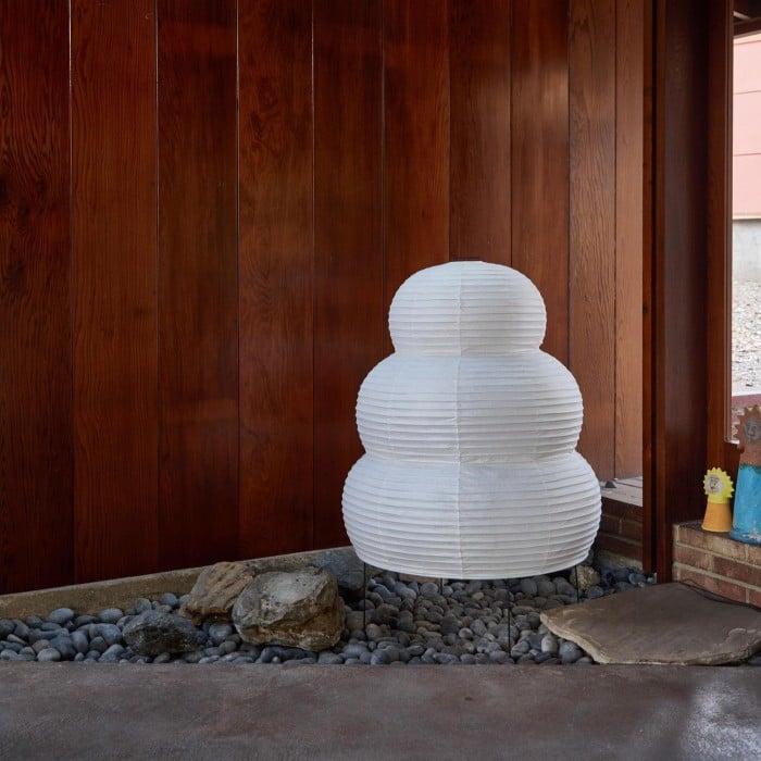 Japanische Wabi-Sabi-Tischleuchte aus weißem Reispapier HL3328