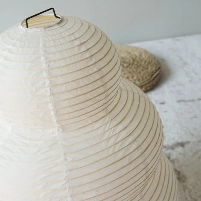 Japanische Wabi-Sabi-Tischleuchte aus weißem Reispapier HL3328