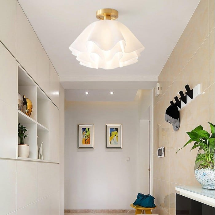 Lustra Pleated Retro Brass Acrylic Ceiling Light HL3512