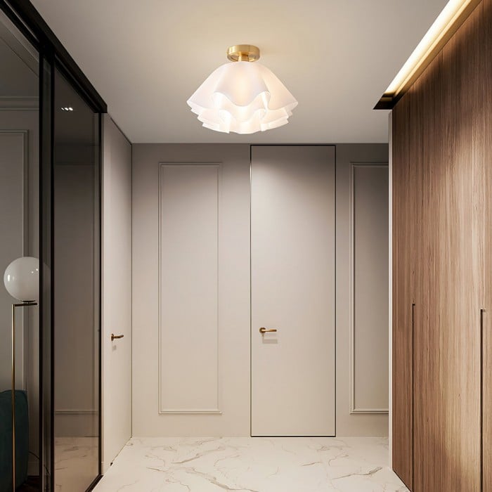 Lustra Pleated Retro Brass Acrylic Ceiling Light HL3512