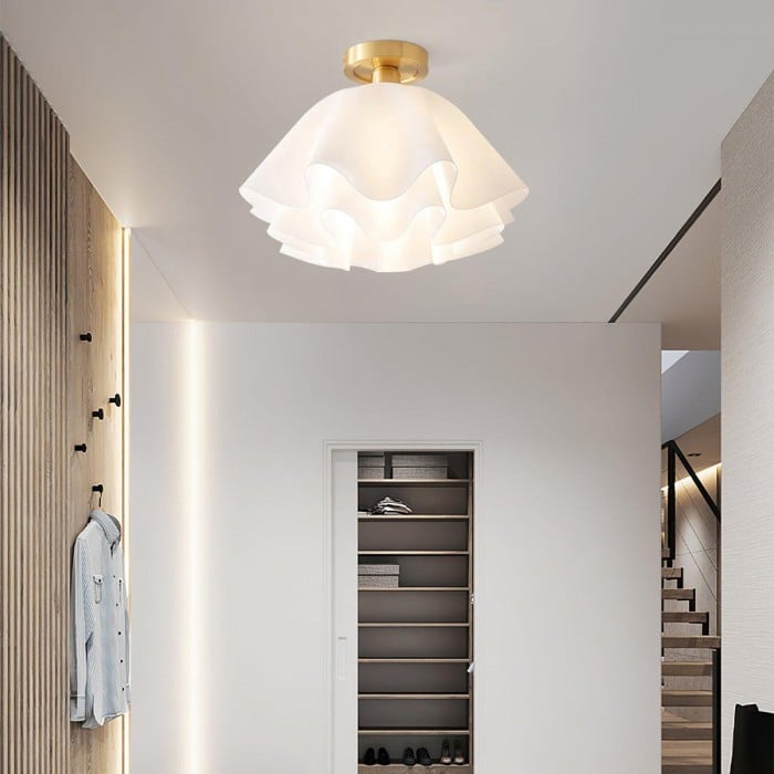 Lustra Pleated Retro Brass Acrylic Ceiling Light HL3512