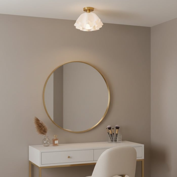 Lustra Pleated Retro Brass Acrylic Ceiling Light HL3512