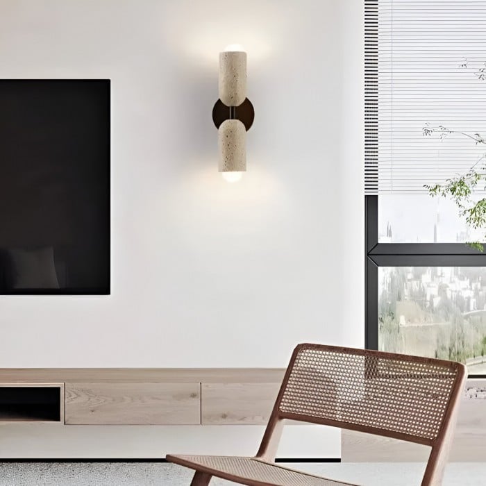 Merrill Travertijn en Hout LED-wandlamp HL3515