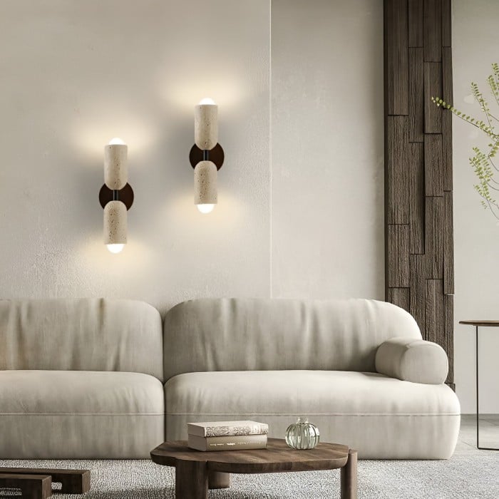 Merrill Travertijn en Hout LED-wandlamp HL3515