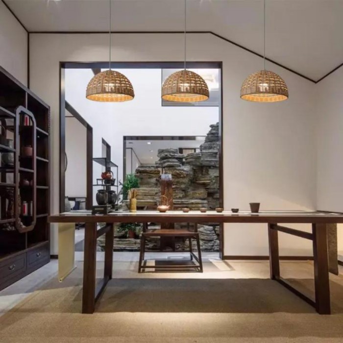 Modern upplysningstaklampa i bambu HL3454