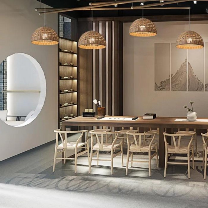 Modern upplysningstaklampa i bambu HL3454