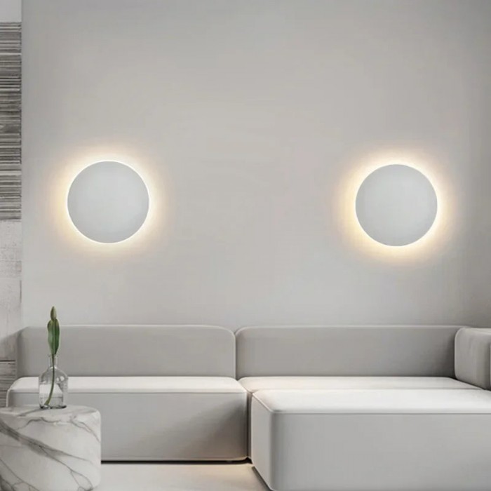 Nowoczesna, minimalistyczna lampa ścienna LED w stylu nordyckim, okrągła, aluminiowa, HL3320