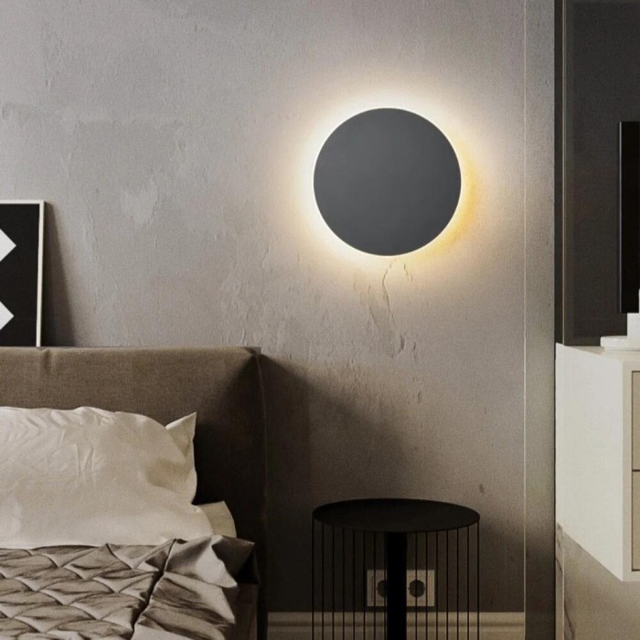 Nowoczesna, minimalistyczna lampa ścienna LED w stylu nordyckim, okrągła, aluminiowa, HL3320