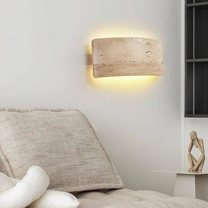 Nowoczesna, wodoodporna lampa ścienna zewnętrzna z trawertynu IP65 HL3435