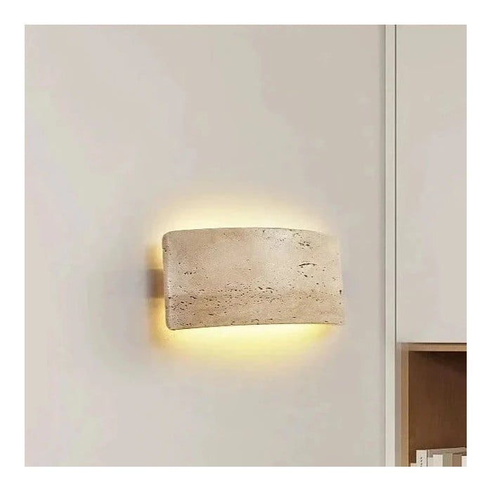 Nowoczesna, wodoodporna lampa ścienna zewnętrzna z trawertynu IP65 HL3435