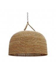 Japandi Pendelleuchte aus natürlichem Rattan mit Schattenmuster HL3383