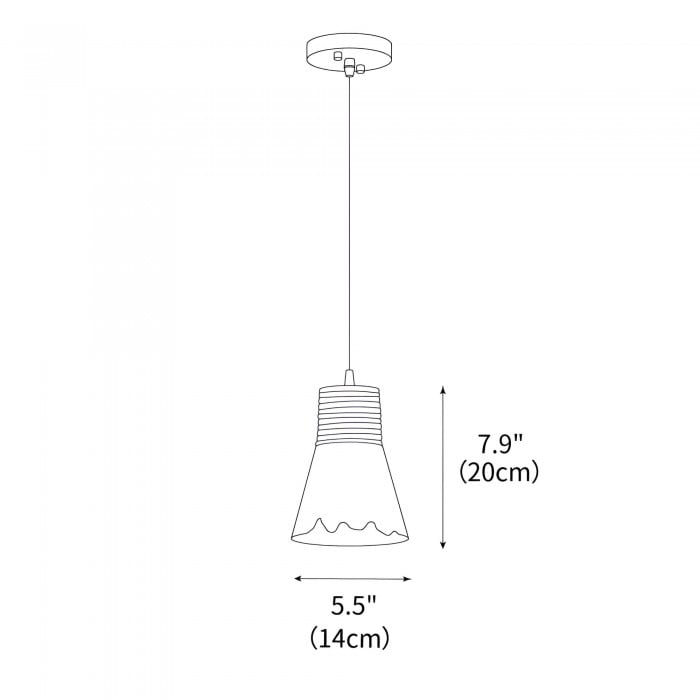 Suspension en verre et corde de chanvre nordique HL3491
